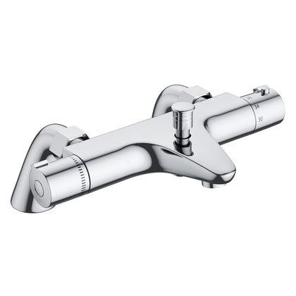MORADO Thermostatic Shower Mixer Valve, UK Standard G1/2" Brass Shower Mixer Bar with 38°C Anti-Scald Safety, Water Saving Eco Design, Chrome Finish for Bathroom Showers