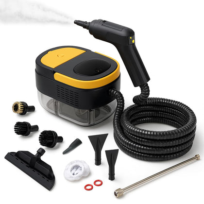 Handheld Steam Cleaner Kit – Black & Yellow High Configuration, UK Plug