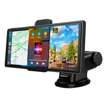 CarPlay Dash Display with Front 4K & Rear 1080p Dual Recording