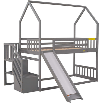 Children's Bed Frame 3FT, Bunk Bed for Kids with Ladder (Kids Bunk Bed Frame wit