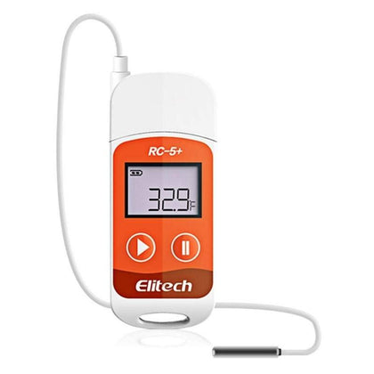 ELITECHTEM RC-5+TE USB Temperature Data Logger Reusable Recorder 32000 Points High Accuracy Extra External Sensor PDF & CSV Export