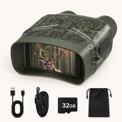 NV4000 camouflage night vision binocular kit with included 32GB TF card