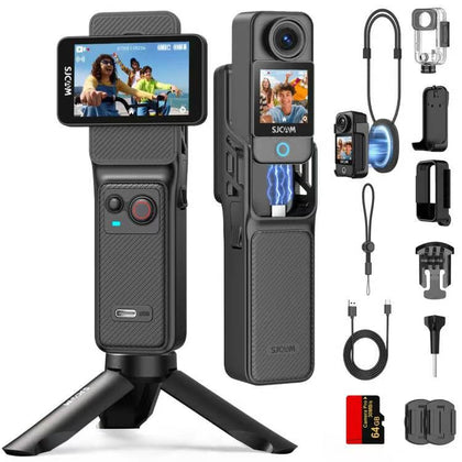 SJCAM C400 Vlogging Creators Combo, with 64GB Card, 4K Pocket Handheld Action