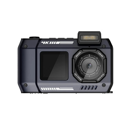 Waterproof Digital Camera 4K 65MP, Dual Screen Underwater Camera with 18X Zoom, IP68 10m Waterproof Selfie Camera with 20 Filters for Snorkelling, Swimming and Travel