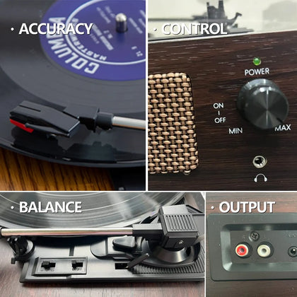 Turnio Vintage Bluetooth Record Player