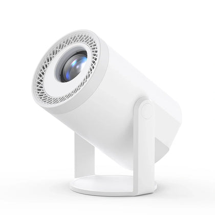 White TURN1 short-throw projector on adjustable stand